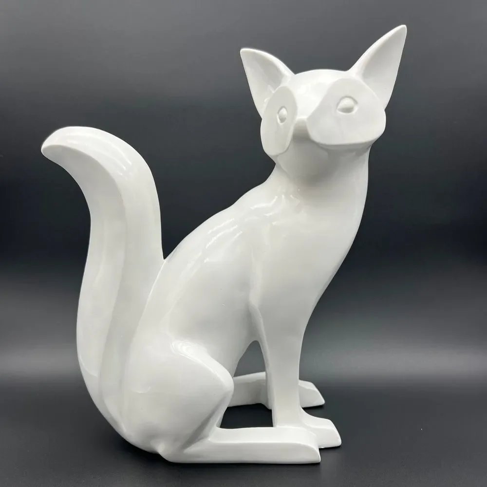 Chic White Minimalist Cat Decor